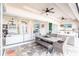 Outdoor seating area with sliding glass doors that open to indoor living spaces at 9332 Miami Cir, Port Charlotte, FL 33981
