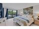 Comfortable main bedroom with private balcony access and scenic views of the surrounding landscape at 1249 Dockside Pl # 110, Sarasota, FL 34242
