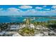 Breathtaking aerial view showcasing the coastal cityscape and tranquil waterways at 526 Bird Key Dr, Sarasota, FL 34236