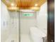 Modern bathroom with a freestanding tub, glass-enclosed shower, and sleek fixtures, creating a spa-like experience at 526 Bird Key Dr, Sarasota, FL 34236