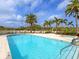 Outdoor pool and hot tub area with palm trees and lounge chairs, perfect for relaxation at 10520 Boardwalk Loop # 205, Lakewood Ranch, FL 34202