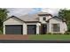 Charming new construction home with a symmetrical layout, two-car garage, and manicured front lawn at 3412 Night Star Terrace, Parrish, FL 34219