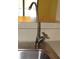 Close-up view of modern stainless steel faucet fixture at the kitchen sink at 4412 Spicewood Dr # D, Bradenton, FL 34208