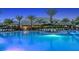 Stunning pool with swaying palm trees, black umbrellas, and comfortable lounge chairs for relaxing at 4721 Tortona Ct, Bradenton, FL 34211