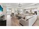 Open-concept living room with tile floors, modern furnishings, and seamless flow to the kitchen at 4813 Sparkling Sea Ln, Lakewood Ranch, FL 34211