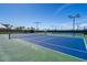 Well-maintained community tennis courts with blue and green surfaces and lighting fixtures at 4813 Sparkling Sea Ln, Lakewood Ranch, FL 34211