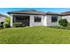 Well-maintained exterior view with lush lawn and enclosed lanai; an oasis awaits at 12404 Golden Sage Dr, Sarasota, FL 34238