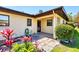 Close up on the front door and front garden at 3208 Vivienda Blvd, Bradenton, FL 34207