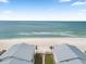Aerial view of the oceanfront complex with beach access at 6700 Gulf Dr # B8, Holmes Beach, FL 34217