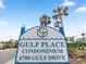 Gulf Place Condominiums sign at 6700 Gulf Drive with blue and white color scheme at 6700 Gulf Dr # B8, Holmes Beach, FL 34217