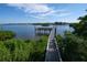 Scenic view of a well maintained community dock on the water, perfect for boating and fishing at 1141 W Peppertree Dr # 1141, Sarasota, FL 34242