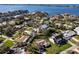 Breathtaking aerial shot showcasing a residential neighborhood along a scenic coastline at 1838 Sandalwood Dr, Sarasota, FL 34231