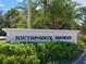 Southpointe Shores community sign surrounded by lush landscaping at 1838 Sandalwood Dr, Sarasota, FL 34231