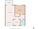 Simplified floor plan showing the approximate layout of living room, bedroom, kitchen, bath and balcony at 2326 Canal Dr # G25, Bradenton, FL 34207