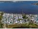 Overhead shot featuring a coastal neighborhood with bay views and access to a fishing pier at 7 High St, Bradenton, FL 34208