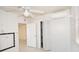 Bedroom with closet, ceiling fan, and AC, offering a relaxing retreat at 7 High St, Bradenton, FL 34208