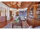 The spacious living area offers an inviting atmosphere with custom built-ins and seamless flow to the kitchen at 1137 N Lake Shore Dr, Sarasota, FL 34231