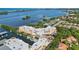 An aerial shot of the complex surrounded by water and other residential areas at 14021 Bellagio Way # 309, Osprey, FL 34229