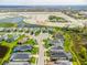 An aerial view shows beautiful homes surrounding a serene lake in a well-maintained community at 3711 Manorwood Loop, Parrish, FL 34219
