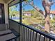 Charming screened patio view with lush landscaping, table and chair seating at 4440 47Th W Ave # 204, Bradenton, FL 34210