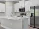 Modern kitchen with white cabinets, stainless steel appliances, and quartz countertops at 5 Debrita Rd, North Port, FL 34291
