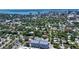 An aerial view of the neighborhood and the surrounding city at 512 Laurel Park Dr, Sarasota, FL 34236