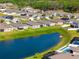 A high-angle view displaying residences situated around a scenic pond at 6306 115Th E Ave, Parrish, FL 34219