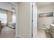 Hallway showing the bedroom and bathroom at 6306 115Th E Ave, Parrish, FL 34219