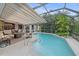 Inviting screened pool area with comfortable seating and a retractable awning for shade at 6617 Nautical Dr, Lakewood Ranch, FL 34202