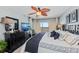 Luxurious main bedroom with elegant dark furniture and a serene ocean view at 7490 Palm Island Dr # 2324, Placida, FL 33946