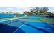 Several brightly-colored pickleball courts with fencing and shade areas are available in this active community at 1604 Still River Dr, Venice, FL 34293