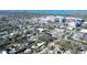 An aerial view of the property and surrounding neighborhood, conveniently located near hospitals and city amenities at 2130 Temple St, Sarasota, FL 34239
