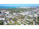 Beautiful aerial view of property with city skyline, showing neighborhood, proximity to community amenities, and surroundings at 2130 Temple St, Sarasota, FL 34239