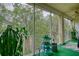 Relaxing screened porch featuring nice plants, furniture, and a scenic view at 3658 Lake Bayshore Dr # 320, Bradenton, FL 34205