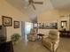 Inviting living area with comfortable seating and views of the pool area through sliding glass doors at 4224 Hall St, Port Charlotte, FL 33948