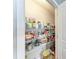 Walk-in pantry with wire shelving to organize food items and small appliances at 4411 Hearthstone Run, Palmetto, FL 34221