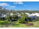 Scenic aerial view of the community featuring lush landscaping, screened-in lanais, and white tile roofs at 5003 88Th E St, Bradenton, FL 34211