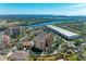 Incredible aerial view of waterfront condos with amazing views of the river and Gulf of Mexico at 5591 Cannes Cir # 403, Sarasota, FL 34231