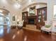 The lobby showcases a fireplace and well-appointed seating areas at 6834 Fairview Ter # 6834, Bradenton, FL 34203