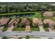 Aerial view of luxury homes with tile roofs by a pond in a well-maintained community at 7112 Marsh View Ter, Bradenton, FL 34212