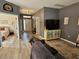 Spacious living area with stylish furnishings and a view into the front entryway at 1155 Millbrook Cir, Bradenton, FL 34212