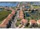Aerial view of lovely neighborhood offering waterfront living, marina and pond at 1318 3Rd Street E Cir, Palmetto, FL 34221