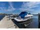 View of a luxurious boat docked at the community marina at 1318 3Rd Street E Cir, Palmetto, FL 34221