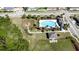 Overhead shot of the community pool, playground, and picnic area at 1819 Redmond Brook Ln, Ruskin, FL 33570