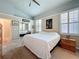 Comfortable bedroom with neutral colors and large windows, creating a serene retreat at 5242 Highbury Cir, Sarasota, FL 34238