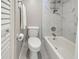Well-maintained bathroom featuring marble tile, modern fixtures, and built-in shelves at 14459 River Beach Dr # 218, Port Charlotte, FL 33953