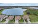 Enjoy the lake view with this aerial view of the community and the water at 17610 Polo Trl, Bradenton, FL 34211
