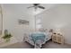 Comfortable bedroom with neutral walls, window with blinds, and coastal themed décor at 17610 Polo Trl, Bradenton, FL 34211