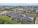 Aerial view of new construction homes with screened pools, modern design, and manicured lawns at 17814 Cresswind Ter, Bradenton, FL 34211