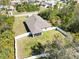 This aerial view displays a well-maintained lawn, fenced backyard and a screen porch for outdoor enjoyment at 2721 Burri Ter, North Port, FL 34288